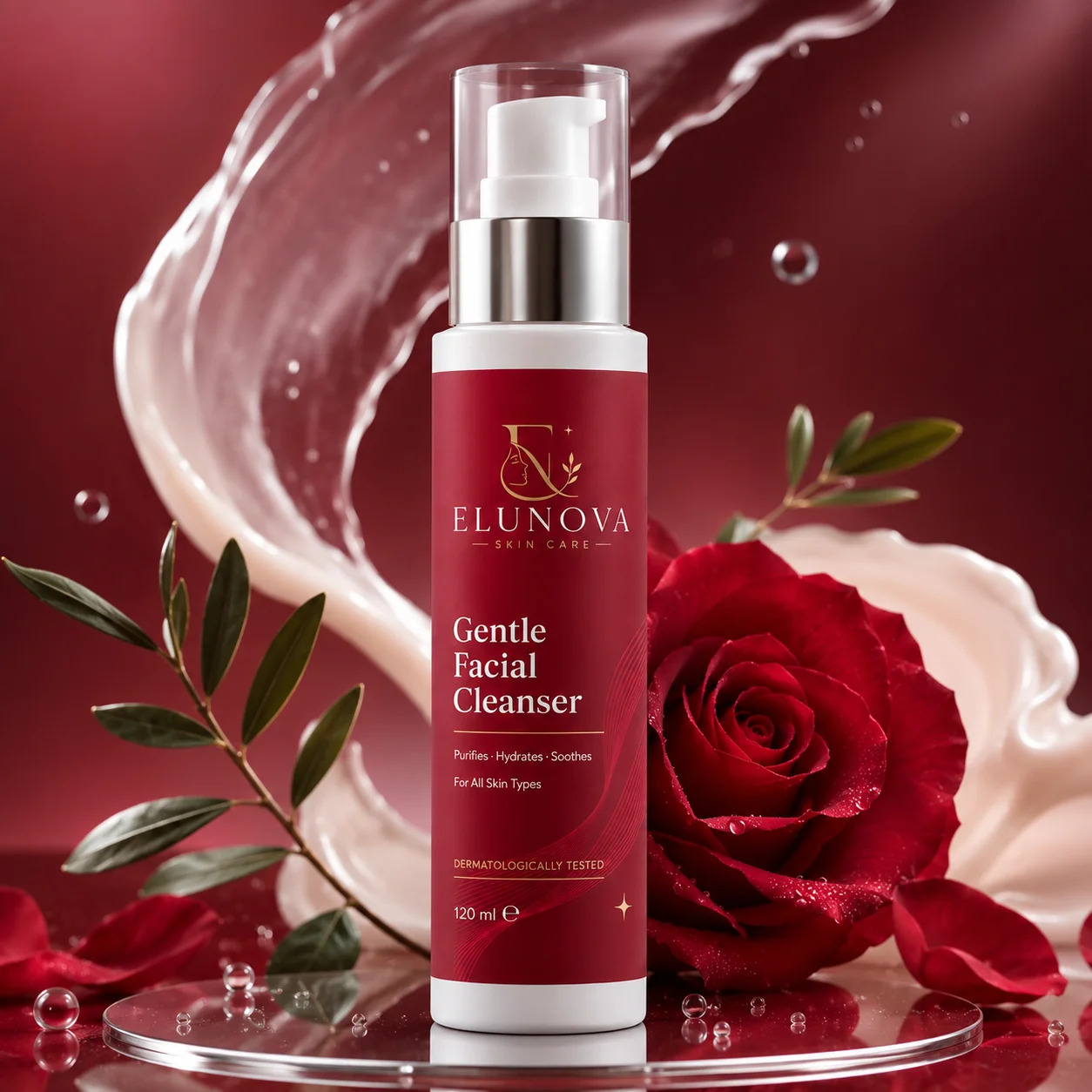 Elunova Gentle Facial Cleanser For All Skin Types (120ml) - Image 3