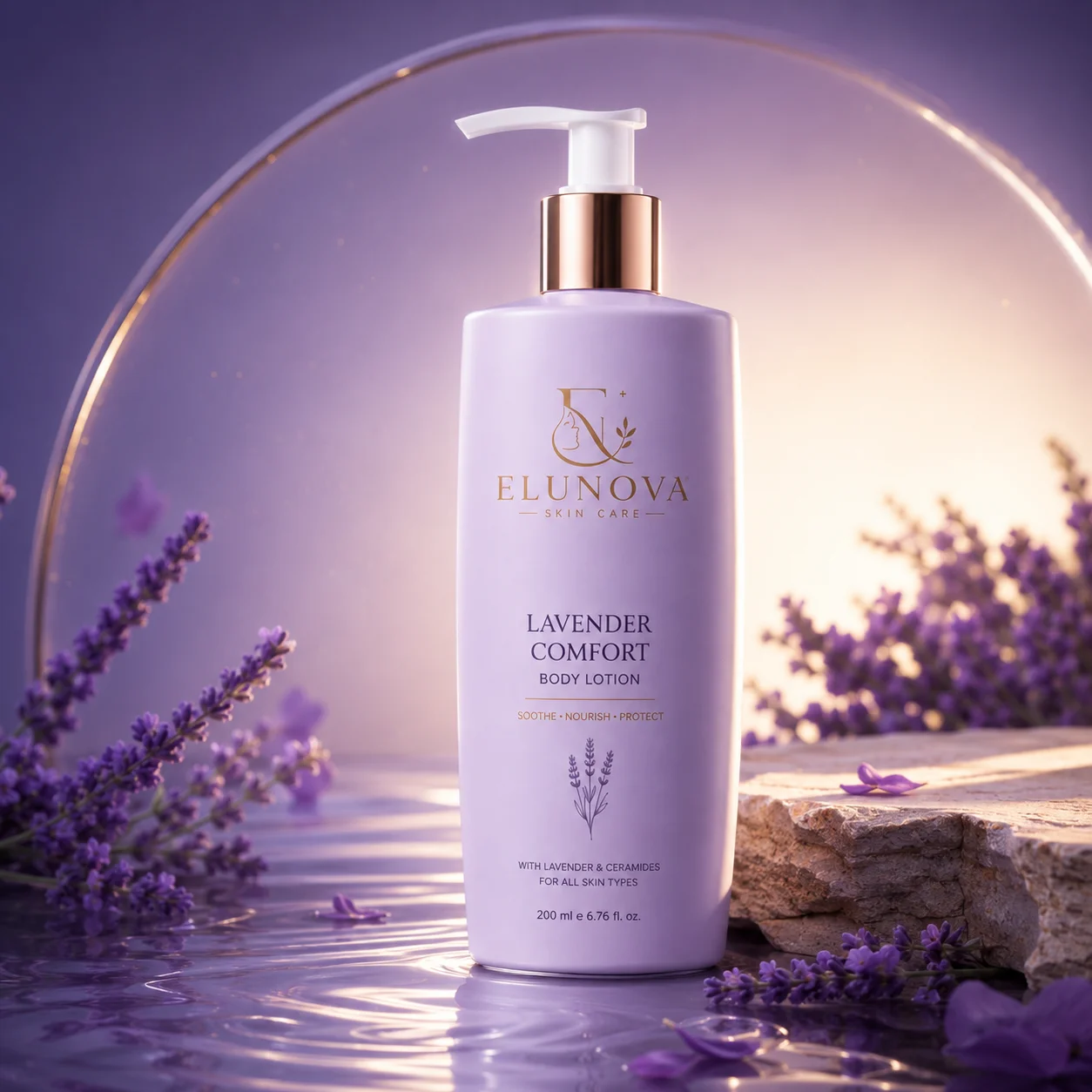 Elunova Lavender Skin Softening Lotion (200ml) - Image 3