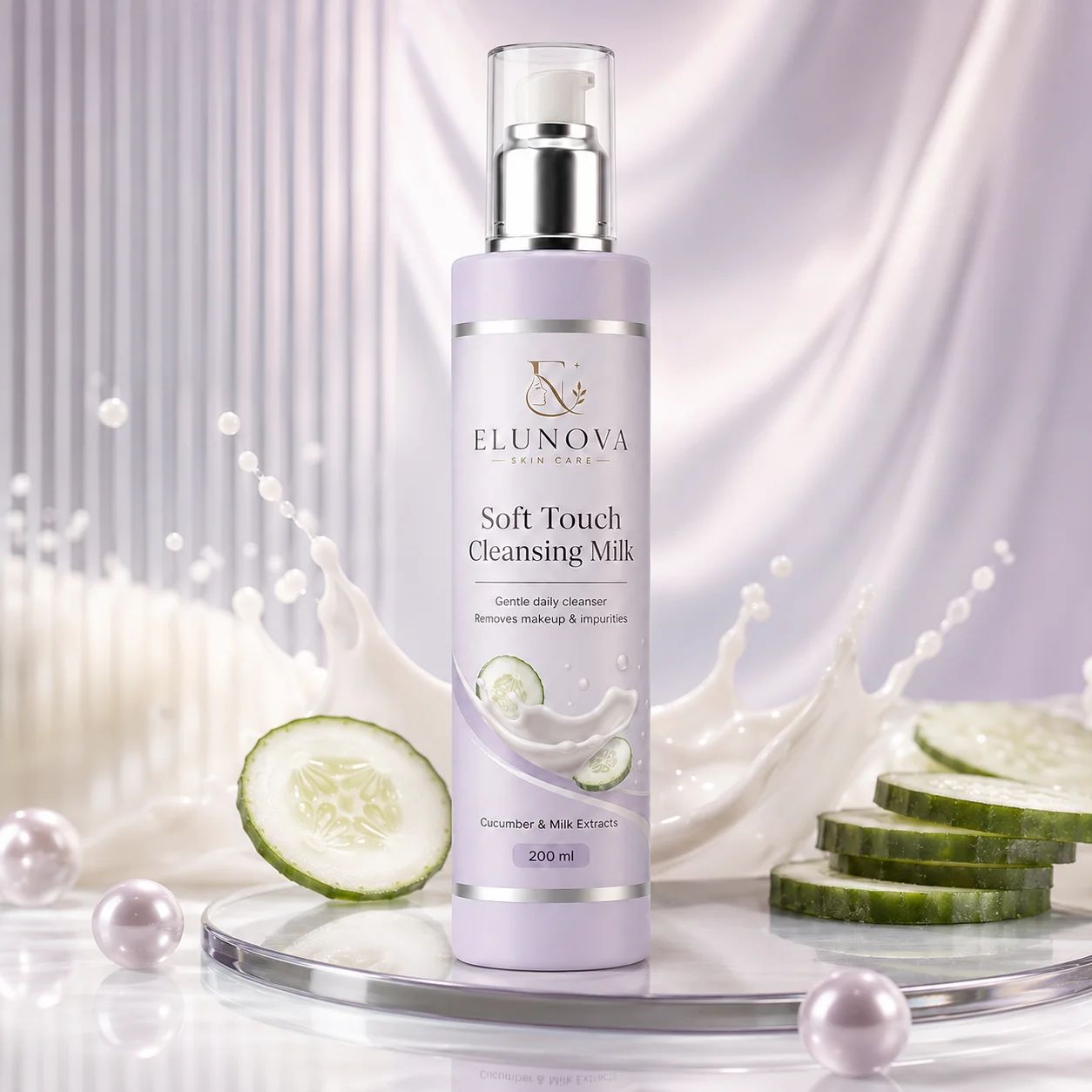 Elunova Soft Touch Cleansing Milk For Gentle Hydrating (200ml) - Image 3