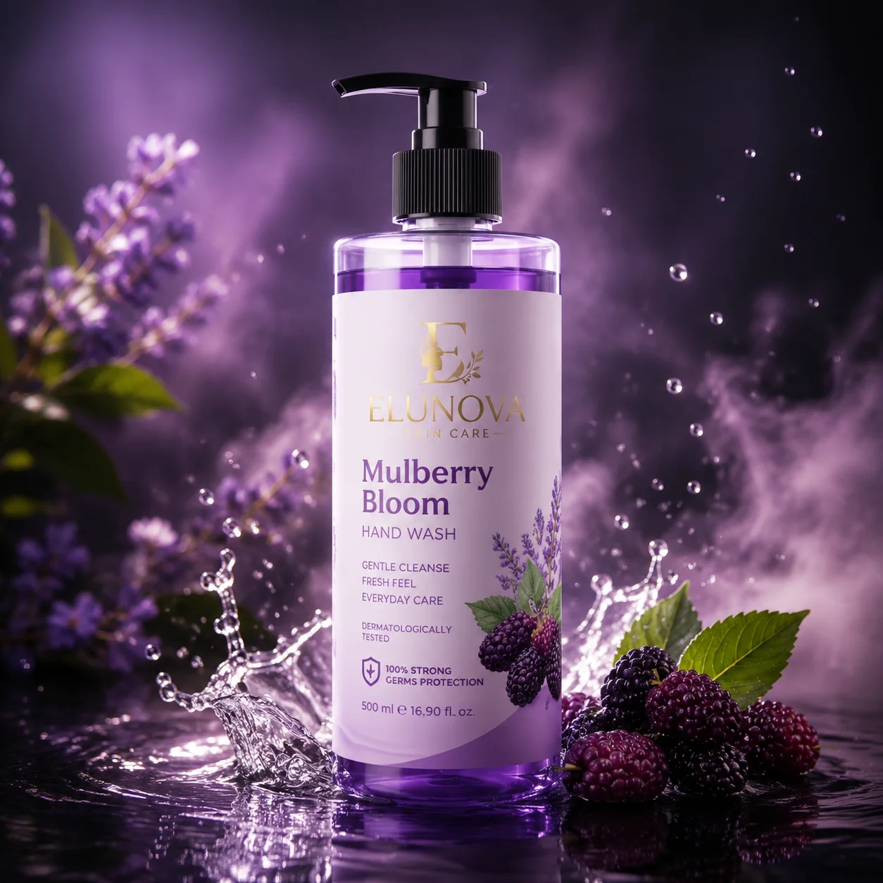 Elunova Mulberry Bloom Hand Wash (500ml) - Image 3